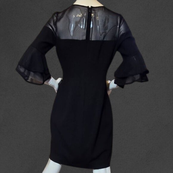 AIDAN MATTOX Black Tie Evening Bodycon Dress sz 10 - Picture 4 of 7